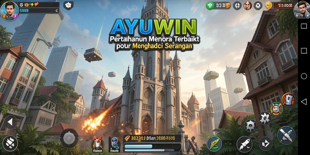 Gameplay penuh aksi di AYUWIN dengan strategi menara yang menegangkan.