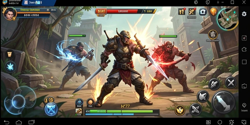 Screenshot gameplay LK777 menampilkan strategi pertempuran mendalam.