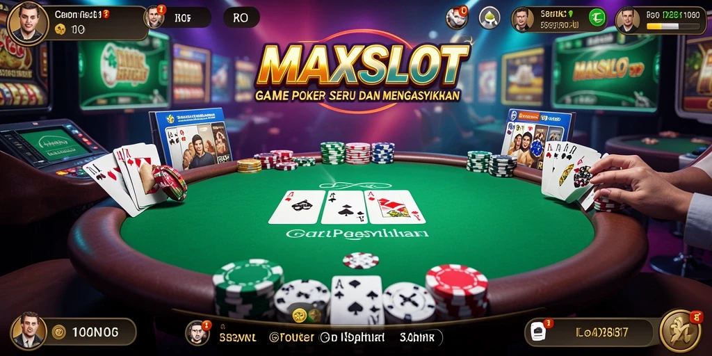 Tampilan menarik dari gameplay poker di MAXSLOT.