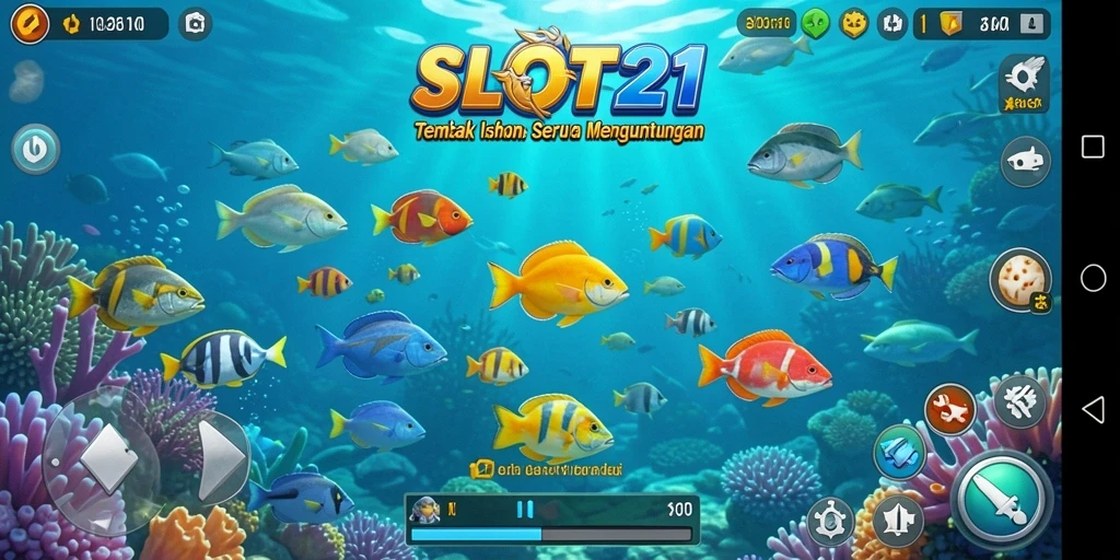 Tampilan gameplay menembak ikan yang seru dan menyenangkan.