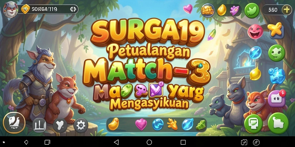 Screenshot gameplay SURGA19 menampilkan keseruan mencocokkan elemen.